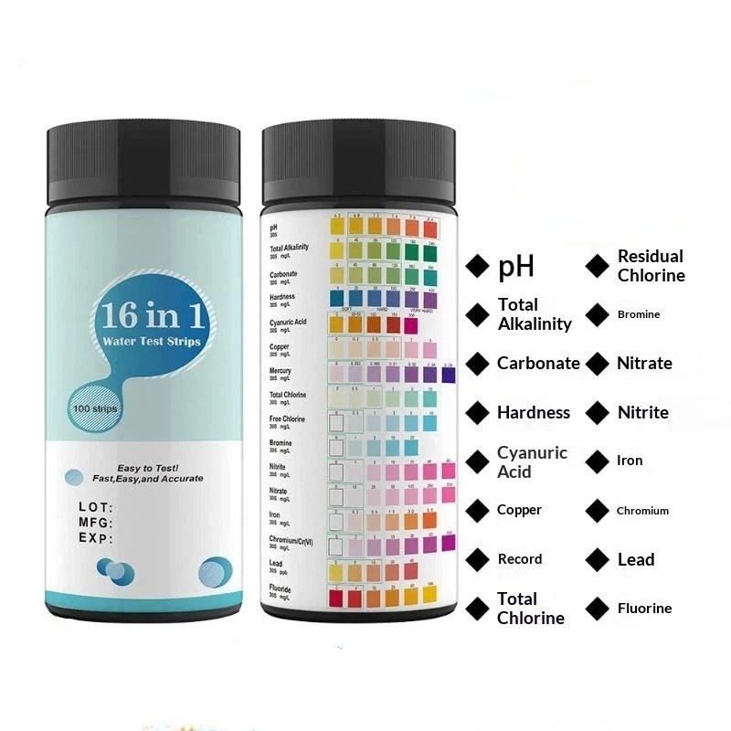 Water Testing Kit - 50/100 stuks 16-in-1 aquarium visbak testkit
